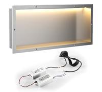 Bernkot Tile Ready Niche de douche en acier inoxydable 201 76,2 x 30,5 cm avec lumière RVB