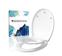 BERNSTEIN Abattant WC Lunette toilettes siège enfant fermeture amortie, Couvercle ovale dégagement rapide Blanc 45x37x5cm, Résistant chocs & rayures, Universel, Plastique Antibactérie - U2006