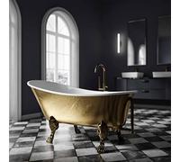 BERNSTEIN - Baignoire îlot Acrylique Or Sabot ovale design sur pieds + Bonde et trop plein, 200L - 175x74x86cm (lxLxH) - PARIS PREMIUM