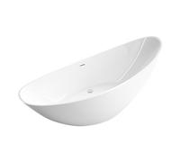 BERNSTEIN - Baignoire îlot ovale Blanc brillant Acrylique + Bonde et trop plein, 285L - 184x79x77cm (lxLxH) - VICE 2.0