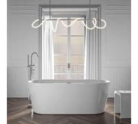 BERNSTEIN - Baignoire îlot ovale Blanc mat Acrylique + Bonde et trop plein, 210L - 170x75x58cm (lxLxH) - MIO 2.0
