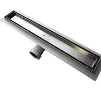 BERNSTEIN - Caniveau douche italienne Acier 80cm Siphon évacuation, Drain de douche Filtre à cheveux A carreler, Réglable, Extra plat, anti-odeurs - GT01