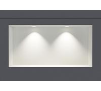 BERNSTEIN - Niche murale douche sans rebord Blanche 30x60x10cm acier inoxydable étagère encastrée salle de bain + 2 Spots LED Blanc mat, Anti-rouille, étanche, installation facile - NT306010X