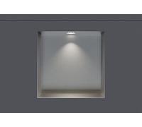 BERNSTEIN - Niche Murale Douche sans Rebord Chrome 30x30x10cm Acier Inoxydable étagère encastrée Salle de Bain + 1 Spot LED Chrome, Anti-Rouille, étanche, Installation Facile - NT303010X