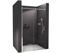 BERNSTEIN - Paroi de douche en verre Cabine de douche niche Parre douche encastrée porte coulissante - Chrome - Toutes largeurs dispo - Etanche, Nano-revêtement, Poignée & Profils acier inox - NT806