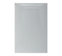 BERNSTEIN - Receveur de douche Rectangulaire 100x160x2,6cm Blanc Mat Bac douche Plat Fonte Minérale Effet Pierre + Bonde Filtre Cheveux, Siphon, Pente & Couvercle, Résistant & Durable - LAVOA