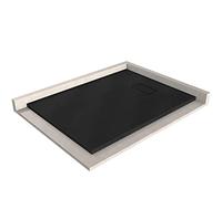 BERNSTEIN - Receveur de douche rectangulaire 90x120x3,2cm Noir Bac douche verre-résine SMC Effet pierre antidérapant avec pente, Résistant & Durable - série GT