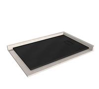 BERNSTEIN - Receveur de douche rectangulaire 90x140x3,2cm Noir Bac douche verre-résine SMC Effet pierre antidérapant avec pente, Résistant & Durable - série GT