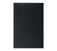 BERNSTEIN - Receveur de douche Rectangulaire 90x160x2,6cm Gris Mat Bac douche Plat Fonte Minérale Effet Pierre + Bonde Filtre Cheveux, Siphon, Pente & Couvercle, Résistant & Durable - LAVOA