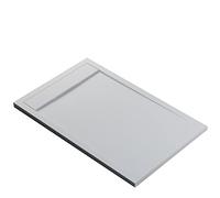 BERNSTEIN - Receveur de douche rectangulaire Blanc Mat 140x90x4,5cm Bac douche Fonte minérale antidérapant + Pente & Couvercle, Résistant & Durable - NEW YORK