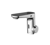 BERNSTEIN - Robinet Mitigeur Lavabo/Vasque capteur mouvement Laiton Chromé + verre ESG 14x18cm, Affichage température LED, Design Moderne + Cartouche céramique - 3002S