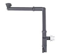 BERNSTEIN - Siphon Lavabo Vasque sortie murale Bonde Vidage Plastique Gris anti-odeurs 1 1/4", Ø30mm - 2050
