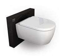 BERNSTEIN - Toilettes suspendues design, WC cuvette suspendue avec couvercle à fermeture progressive - 54,5x36x33,5cm - NT2019 - Blanc brillant