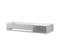 BERNSTEIN - Vasque Lavabo Rectangulaire à poser/suspendre fonte minérale Lave main mural Blanc mat 100x46x20cm + Etagère - Design, Robuste & Durable - TWG32