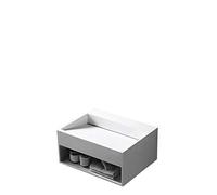 BERNSTEIN - Vasque Lavabo Rectangulaire à poser/suspendre fonte minérale Lave main mural Blanc mat 60x46x28cm + Etagère - Design, Robuste & Durable - TWG71