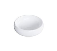 BERNSTEIN - Vasque Lavabo Rond à poser Blanc mat Ø40x12cm Lave main fonte minérale sans Bonde ni cache - Design, Robuste & Durable - NT8559