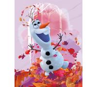 BERONAGE Grande couverture en polaire super douce Motif La Reine des Neiges Olaf 130 x 170 cm Motif Disney Anna Elsa Kristoff Sven Bonhomme de neige Pass. pour parure de lit