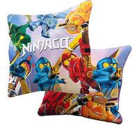 BERONAGE Lego Ninjago Dragons Rising - Coussin 40 x 40 cm - Motif Montée des dragons - Coussin doux pour enfant garçon - Idée cadeau assortie à la couverture et à la parure de lit - Certifié Oeko-Tex