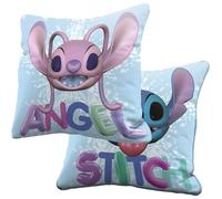 BERONAGE Lilo & Stitch - Coussin réversible - 100 % polyester - Doux et moelleux - Pour canapé, chambre d'enfant - 40 x 40 cm - Cadeau Disney