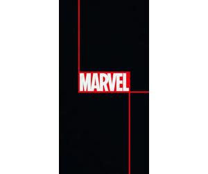 BERONAGE Marvel - Serviette de bain avec logo - Noir - 75 x 150 cm - 100 % coton - Qualité velours - Iron Man Hulk Thor Captain America Spider Man Disney MCU assorti à la parure de lit