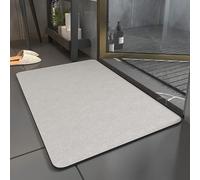 BERRYLION Tapis de bain Terre de Diatomée - Séchage rapide - Antidérapant - Super absorbant - Pour salle de bain - Beige - 40 x 60 cm
