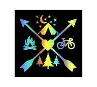 BERTDCX Accessoire Automatique Amour Camping Vélo Randonnée en Plein Air Montagnes Tente Vinyle Voiture Autocollant Voitures Camions Camionnettes Murs Ordinateur Portable(Laser)