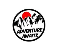 BERTDCX Accessoire Automatique Autocollants Soleil Et Montagnes Décalcomanies en Vinyle - pour Voitures, Camions, Murs, Ordinateurs Portables, Fenêtres, Motos(Black,S)