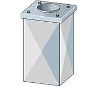 Bertrams Camino-fix tête coulissante 02SKSE2-22 hauteur 2000 m, dimensions intérieures 220/220 mm, type acier inoxydable, avec couvercle