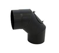 Bertrams ST-Pu segment coude 08SBRV90-250L 90°, 250 mm, soudé, revêtement par poudre, noir, ouverture de nettoyage