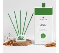 BESAMI - Diffuseur Parfum Maison - Parfum Maison Bois de Bergamote - Bâtonnets Solides Sans Huile ni Alcool - Diffuseur Parfum 4 Semaines - Parfum Interieur Maison Frais - Coffret Cadeau
