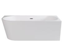 Besco Zoya baignoire murale 170x80 cm rectangulaire blanc-noir-bicolore #WAS-170-ZPC