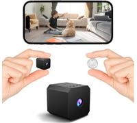 beseloa Mini caméra espion - Mini caméra de sécurité sans fil améliorée 2026, petite caméra de nounou d'intérieur WiFi avec vision nocturne sans lumière, alertes de mouvement, pour maison/bureau