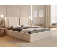 BESILIO Lit de chambre avec sommier tapissier et cadre 180x200 Majmaris - lit double, lit de style - Beige