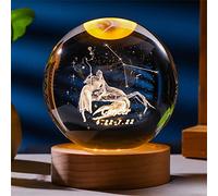 Besot Laser Gravé Signe du Zodiaque Cristal Balle Miniature 3D Cristal Artisanat Décoration en Verre Sphère Décoration de La Maison Accessoires Cadeau (Cancer, 3.15 inches)