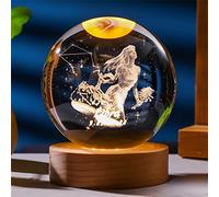 Besot Laser Gravé Signe du Zodiaque Cristal Balle Miniature 3D Cristal Artisanat Décoration en Verre Sphère Décoration de La Maison Accessoires Cadeau (Libra, 3.15 inches)