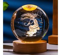 Besot Laser Gravé Signe du Zodiaque Cristal Balle Miniature 3D Cristal Artisanat Décoration en Verre Sphère Décoration de La Maison Accessoires Cadeau (Scorpio, 3.15 inches)