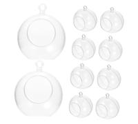 BESPORTBLE 10 Pièces Bougeoirs Suspendus en Plastique Transparent - Boules Photophore Décoratives à Remplir pour Bougies Chauffe-Plat Et Artisanat De Noël Ornements en Verre Acrylique