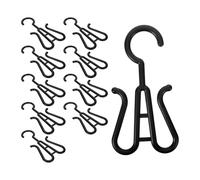 BESPORTBLE 10 Pièces Crochet Mural Noir pour Sandales et Pantoufles, Double | ABS Robuste, Fixation Murale Simple, Compatible, pour Maisons et Boutiques, Entretien Facile