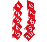 BESPORTBLE 10 Pièces Numéros de Table en Acrylique Rouge Recto Verso pour Identification Facile des Invités, Design Minimaliste pour Anniversaires et Fêtes
