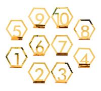 BESPORTBLE 10pcs Numéros de Table Mariage en Alliage Doré Support, Faciles à Nettoyer et Réutilisables pour Fêtes et Réceptions