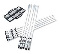 BESPORTBLE 10pièces Brochettes Barbecue Inox Lot Acier Inoxydable Plat Antidérapant Pour Viande Légumes Grill Et Shish Kebab