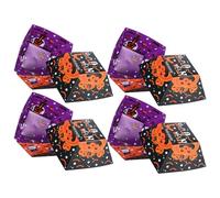 BESPORTBLE 12 Pièces Boîtes à Goûter Design Citrouille et Araignée Halloween en Carton Blanc Récipient à Collations pour Fête, pour Popcorn et Biscuits Décorations
