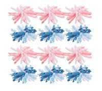BESPORTBLE 12 Pièces Nœuds Présents Autocollants Bleu Rose 12mm en Tissu | Décoration Anniversaire et Boîte à Gâteau, Rubans Pastel à Boucle Moelleuse, Lot Prêt à Poser