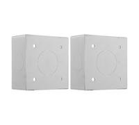 BESPORTBLE 2 Pièces Boîte de Prise Électrique en Acier Inoxydable Argenté Type 86, Sécurité Ignifuge, Usage Polyvalent, pour Installation Murale Domestique et Bureau