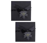 BESPORTBLE 2 Pièces Boîte D'emballage Présent Festive pour Petits | Papier Noir avec Ruban, pour Noël et Anniversaires, Format Compact, Coffret Simple pour Offrir