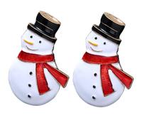 BESPORTBLE 2 Pièces Broche Bonhomme de Neige Créative en Alliage pour | Décoratif, Aspect Élégant, Dur et Résistant, Blanc, Fête de Noël, Style Classique et Simple