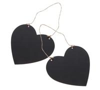 BESPORTBLE 2 Pièces Panneau Suspendu de Cœur Double Face en Mdf Noir Réutilisable pour Décoration de Mariage et Maison, Tableau D'affichage Portable et Créatif