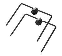 BESPORTBLE 2 Pièces Piquet de Fixation en Fer pour Drapeau et Parasol | Noir, Installation Facile, Support Robuste pour Jardin et Cour, Accessoire Polyvalent pour Poteau