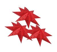 BESPORTBLE 3 Pièces Abat-jour à Suspendre D'étoile à Neuf Branches en Papier Rouge Décorative Lumineuse pour Créer une Ambiance Chaleureuse et Romantique le Salon Extérieur