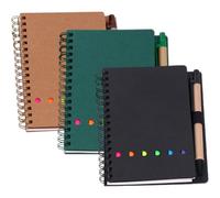 BESPORTBLE 3 Pièces Bloc-notes Adhésif à Spirale, Carnet | Papier Offset Recto Verso, Couverture en Cuir de Vache et Fer, Léger, Simple et Élégant, pour Agenda Mensuel